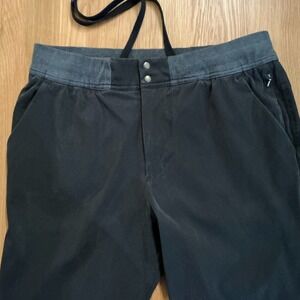 Lululemon‎ Men's Black Stretch Pants Cotton-Feel Woven Zip Fly Snap Pockets